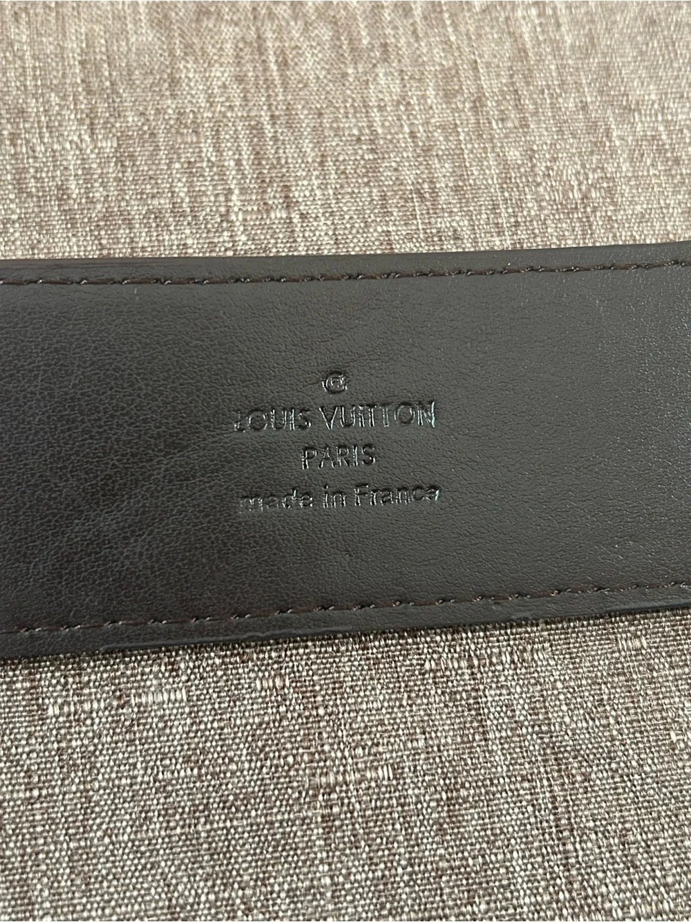 Louis Vuitton Brown Damier Canvas LV Logo Belt
